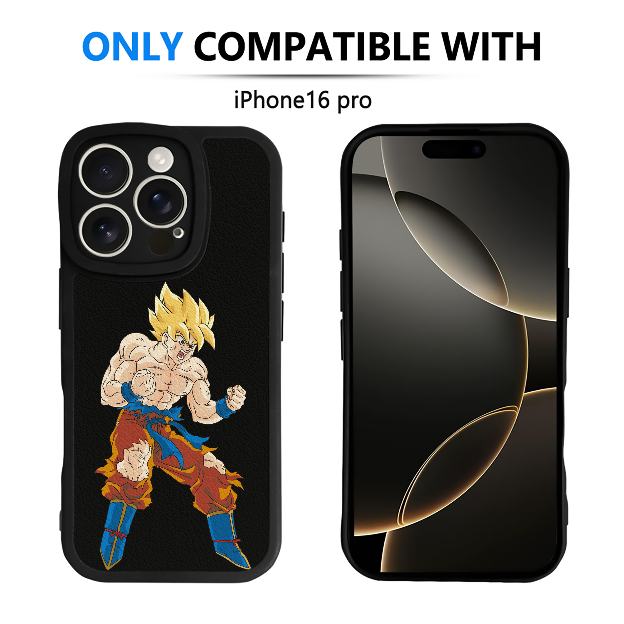 （画像用） ドラゴンボール 孫悟空（そん ごくう）Son Goku カカロット DRAGON BALL Kakarotto 【iPhone 16シリーズ対応】シリコンスマホケース（レザー調） 材質：シリコン